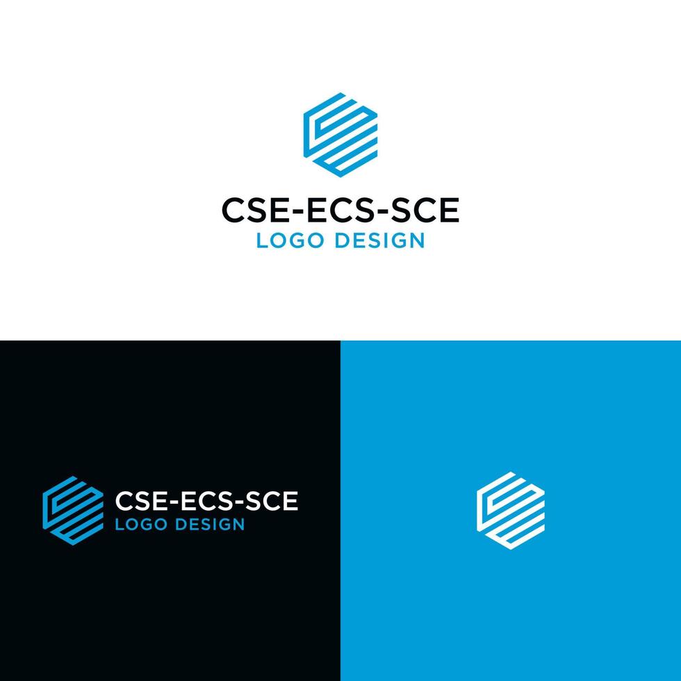 vecteur de conception de logo hexagonal cse