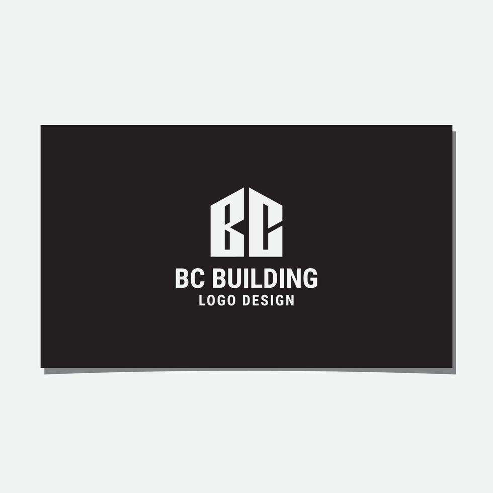 vecteur de conception de logo bâtiment bc