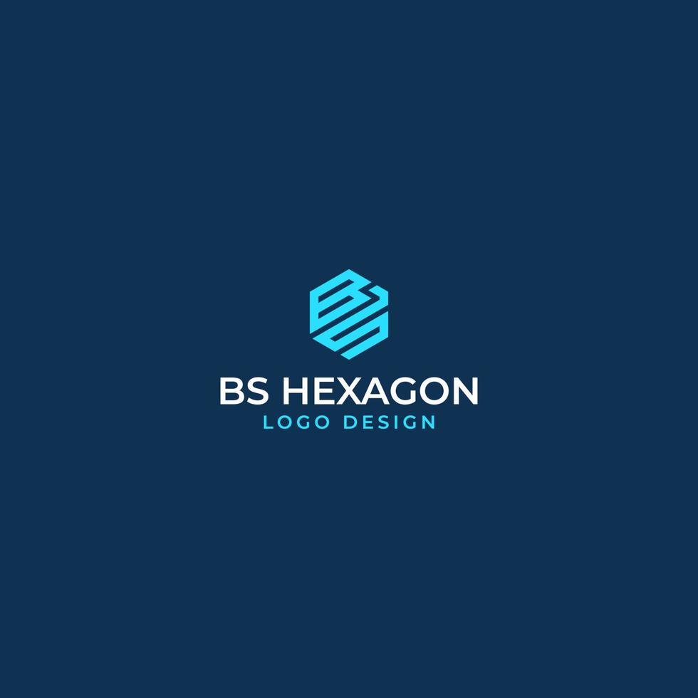 vecteur de conception de logo bs hexagone