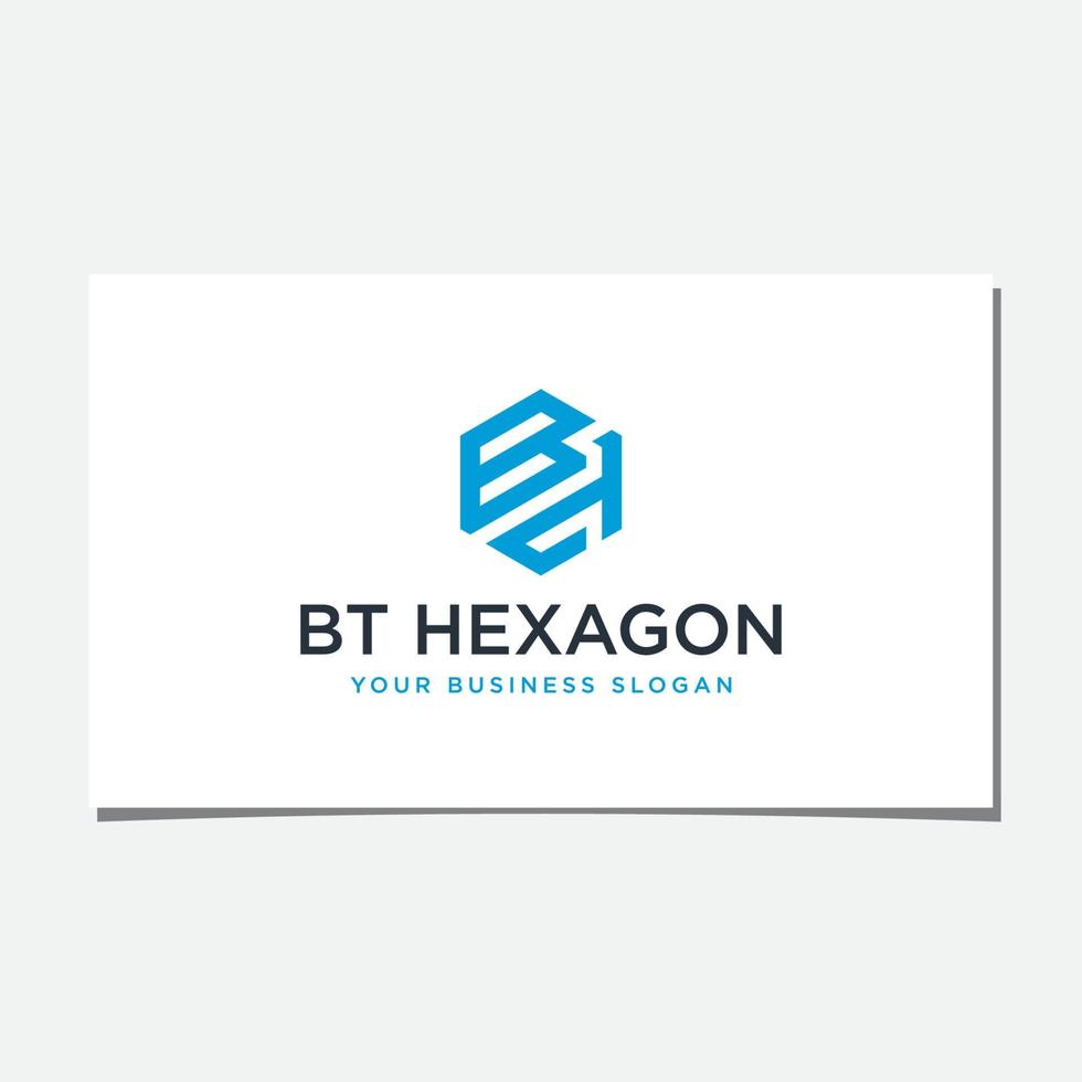 vecteur de conception de logo bt hexagone