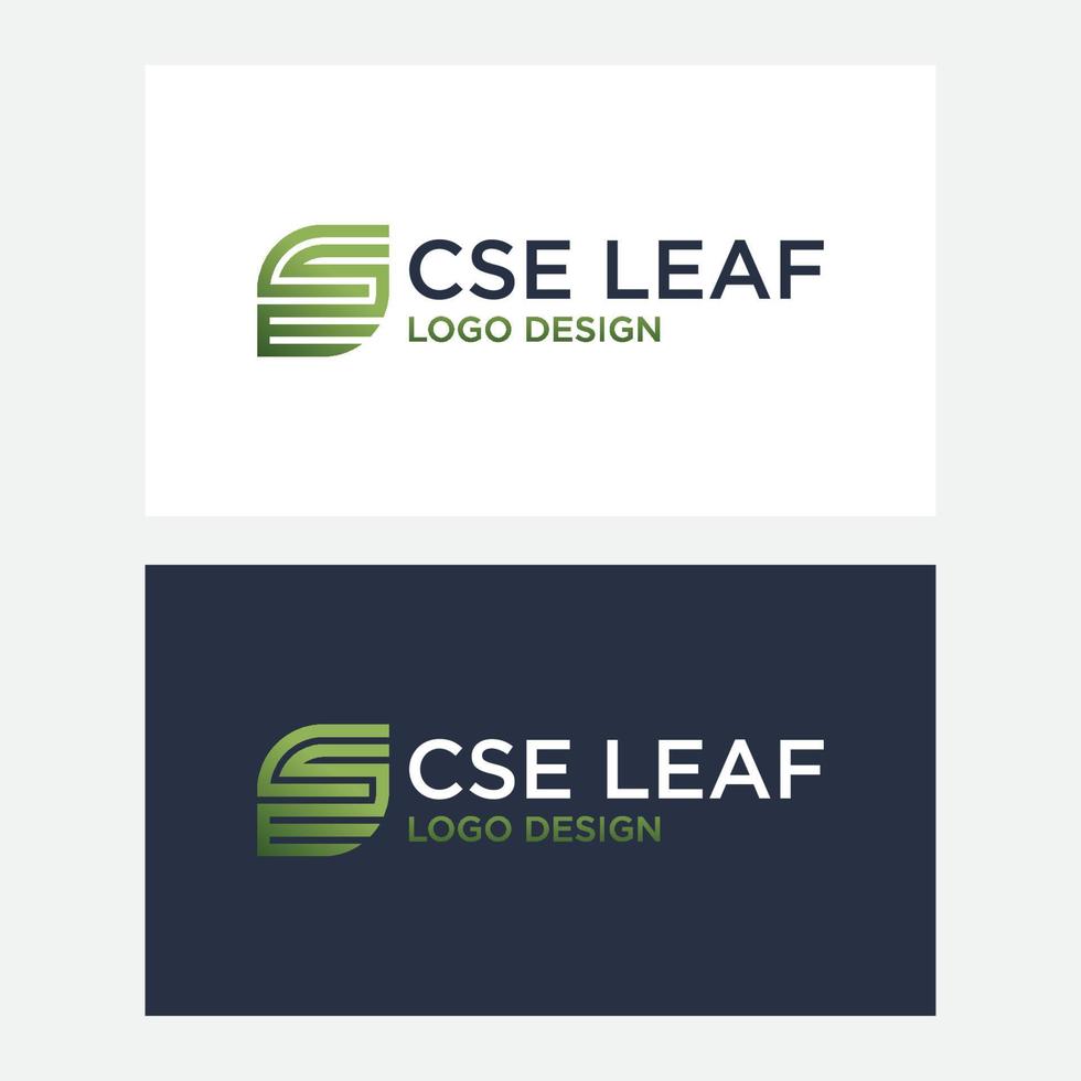 vecteur de conception de logo feuille cse