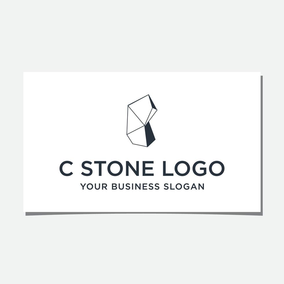 vecteur de conception de logo de pierre c
