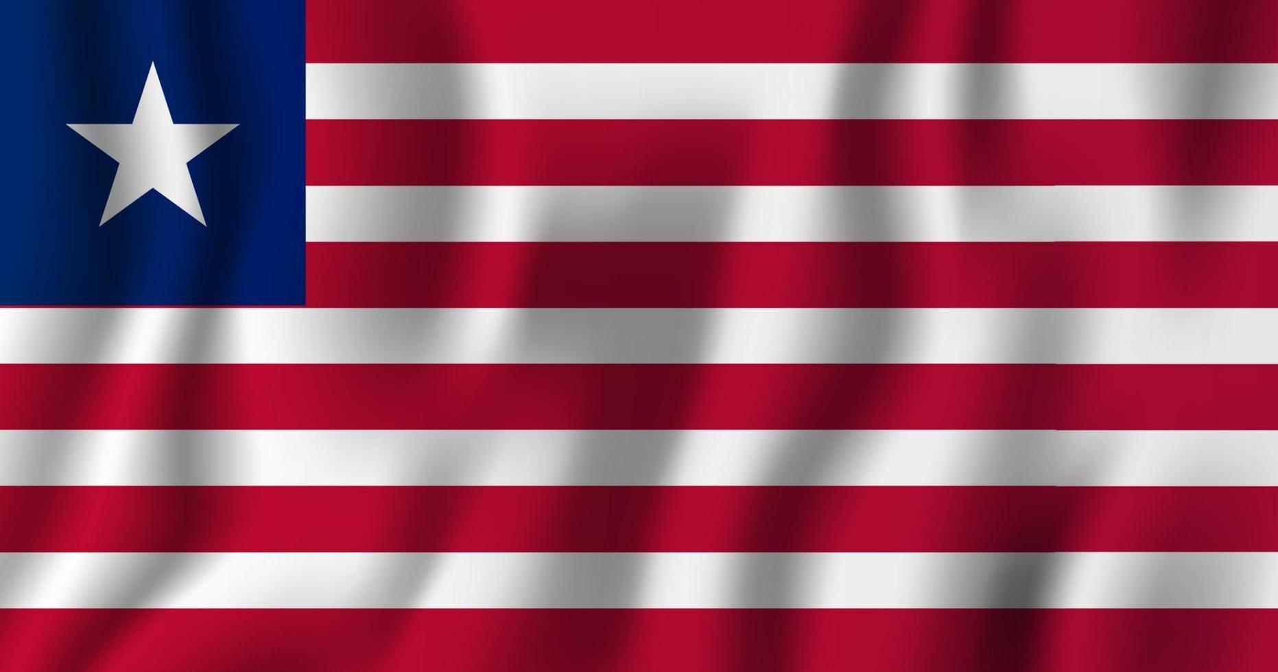 libéria réaliste waving flag vector illustration. symbole d'arrière-plan du pays national. le jour de l'indépendance