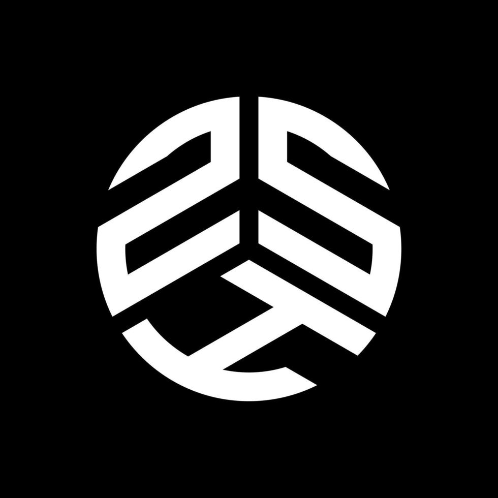 création de logo de lettre zsh sur fond noir. concept de logo de lettre initiales créatives zsh. conception de lettre zsh. vecteur
