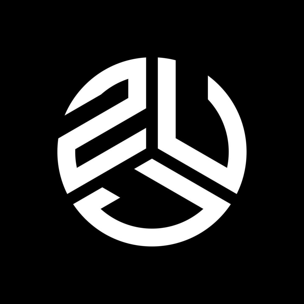 création de logo de lettre zuj sur fond noir. concept de logo de lettre initiales créatives zuj. conception de lettre zuj. vecteur