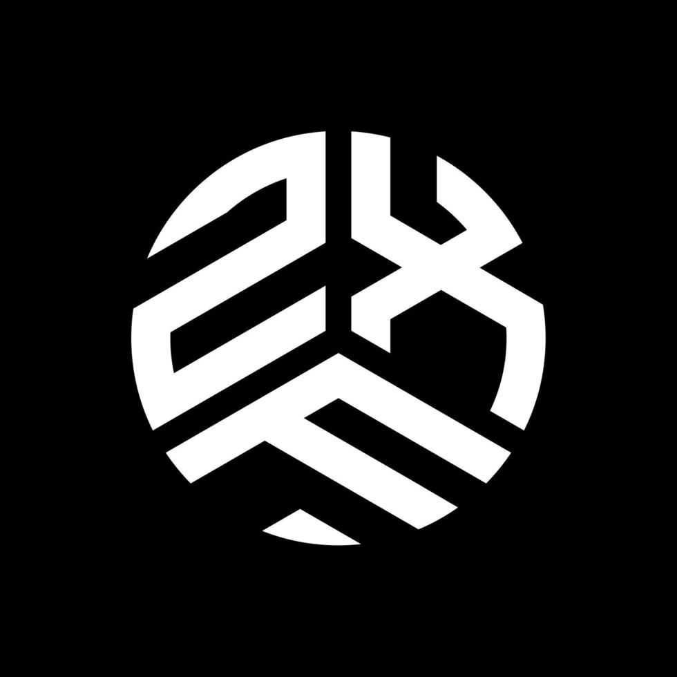 création de logo de lettre zxf sur fond noir. concept de logo de lettre initiales créatives zxf. conception de lettre zxf. vecteur