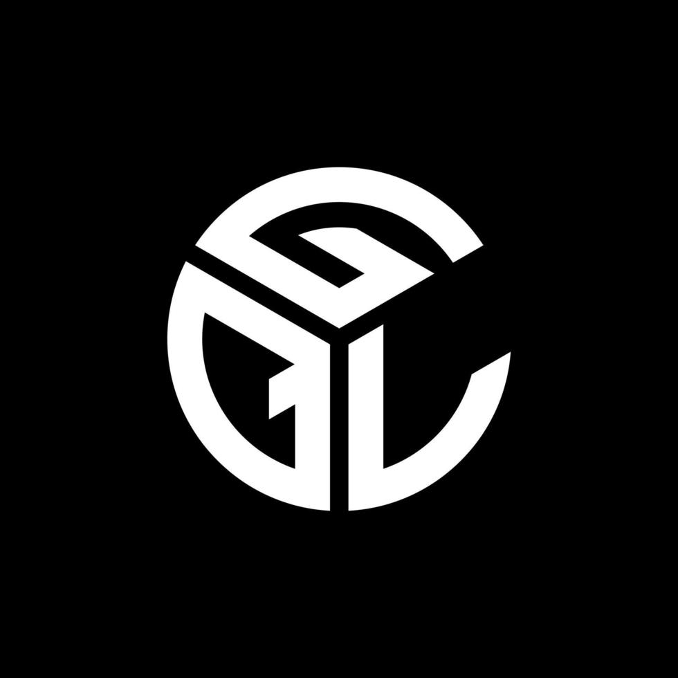 création de logo de lettre gql sur fond noir. concept de logo de lettre initiales créatives gql. conception de lettre gql. vecteur