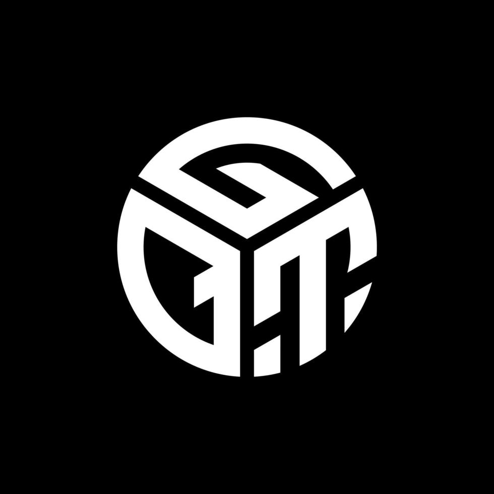 création de logo de lettre gqt sur fond noir. concept de logo de lettre initiales créatives gqt. conception de lettre gqt. vecteur