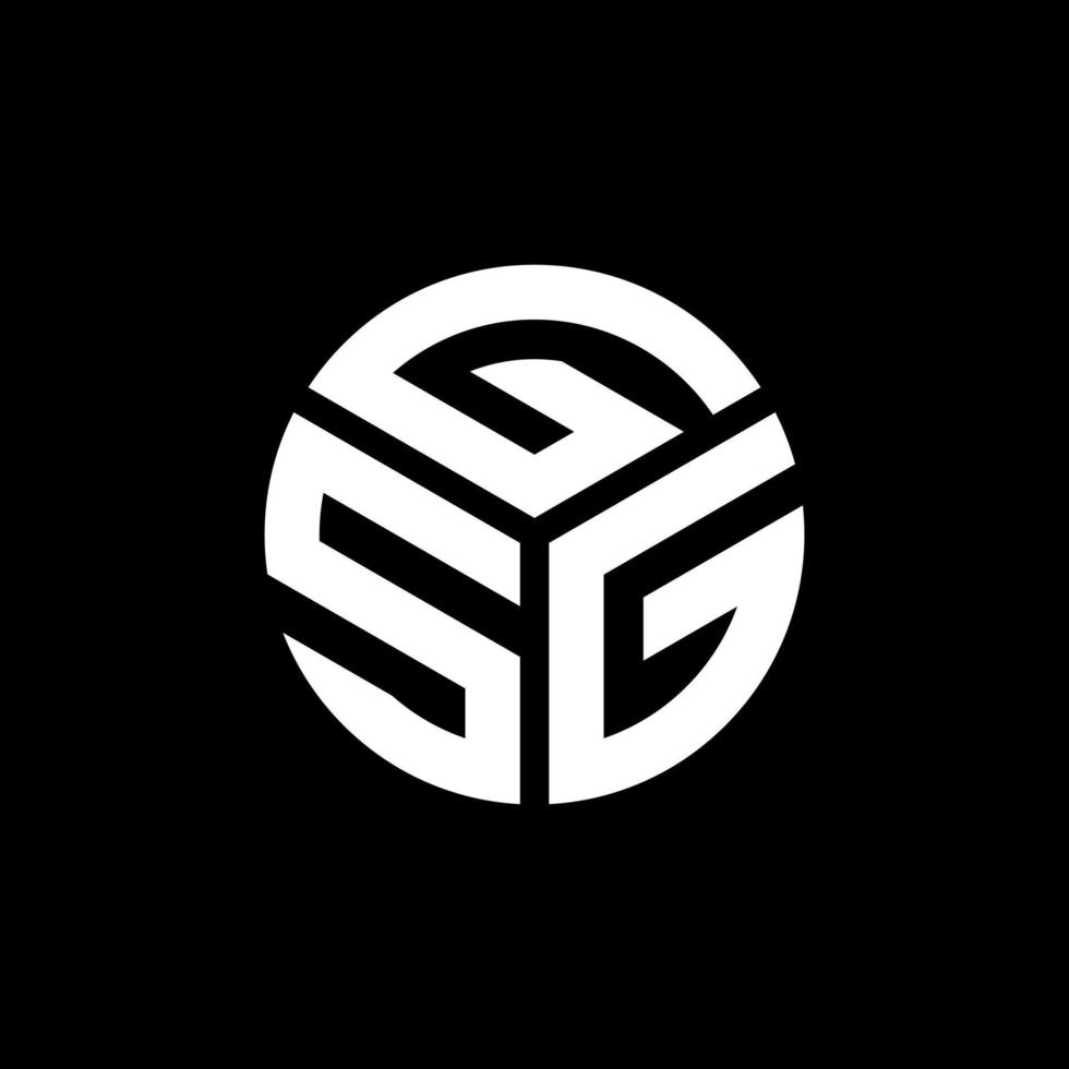 création de logo de lettre gsg sur fond noir. concept de logo de lettre initiales créatives gsg. conception de lettre gsg. vecteur