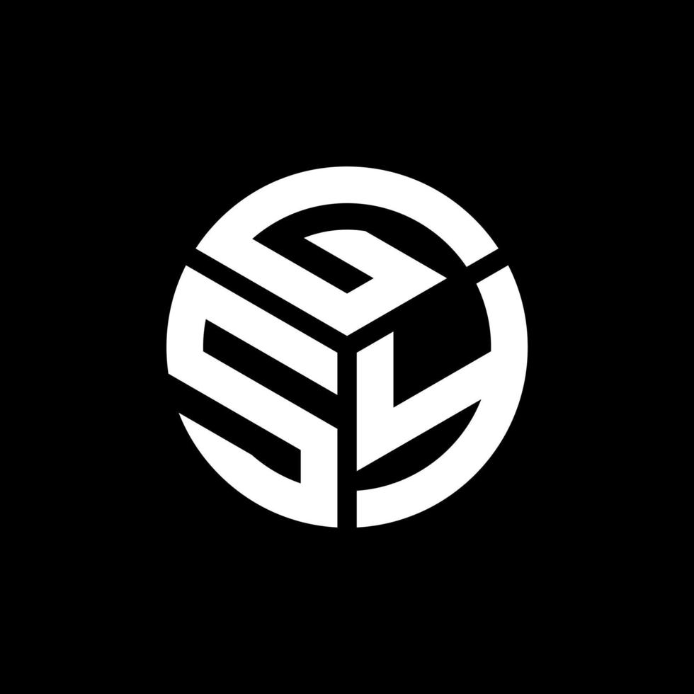 création de logo de lettre gsy sur fond noir. concept de logo de lettre initiales créatives gsy. conception de lettre gsy. vecteur