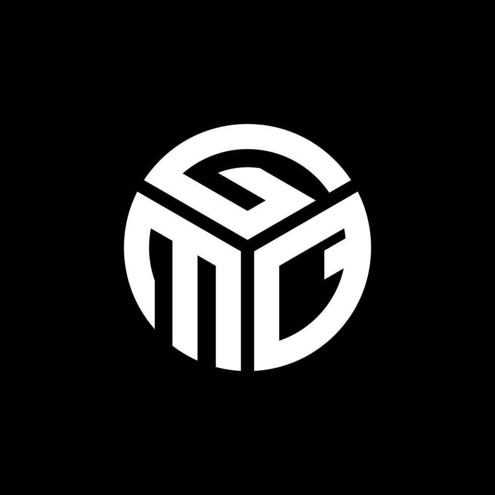 création de logo de lettre gmq sur fond noir. concept de logo de lettre initiales créatives gmq. conception de lettre gmq. vecteur