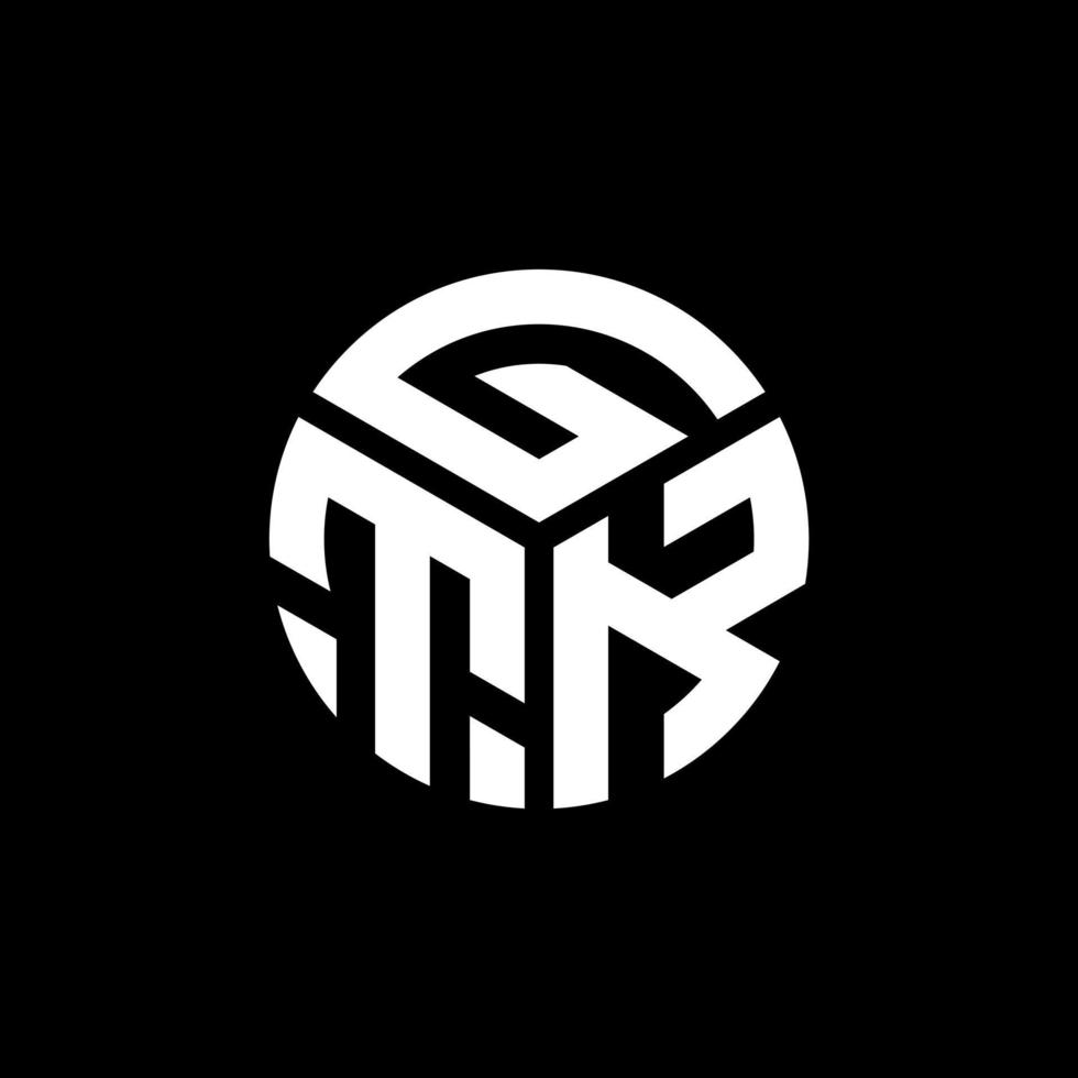 création de logo de lettre gtk sur fond noir. concept de logo de lettre initiales créatives gtk. conception de lettre gtk. vecteur