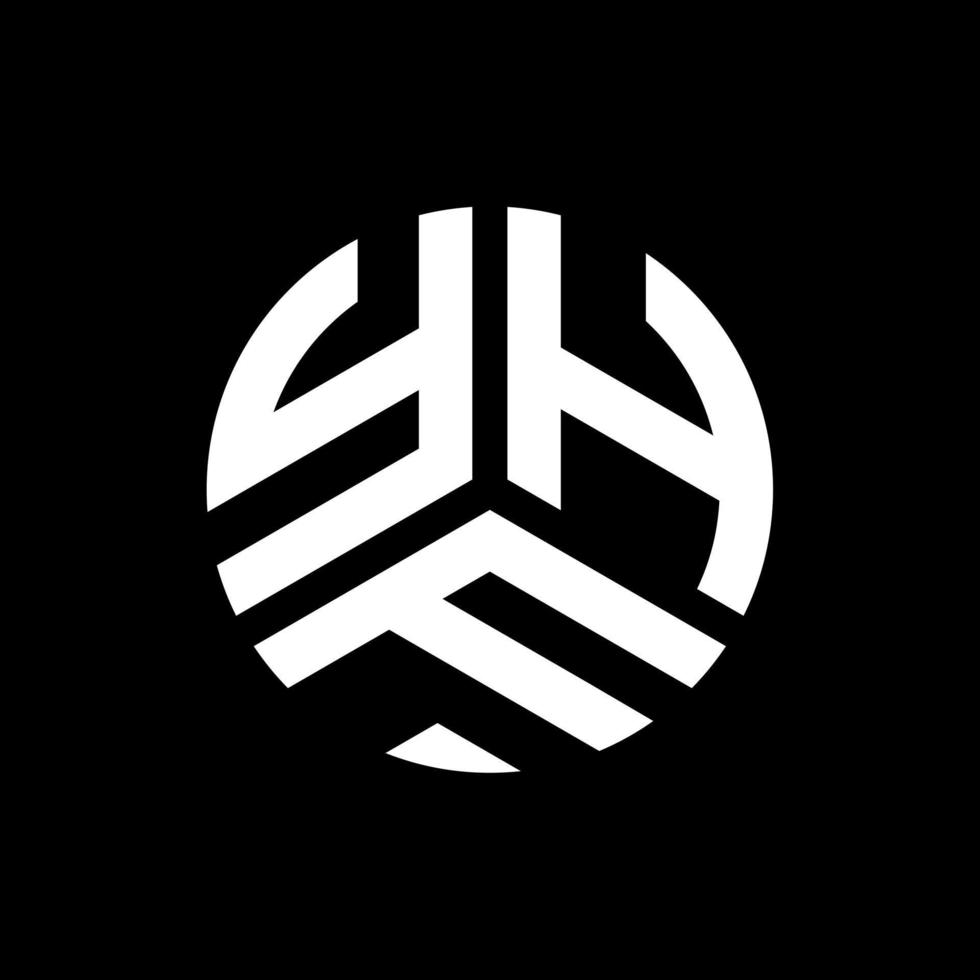 création de logo de lettre yhf sur fond noir. concept de logo de lettre initiales créatives yhf. conception de lettre yhf. vecteur