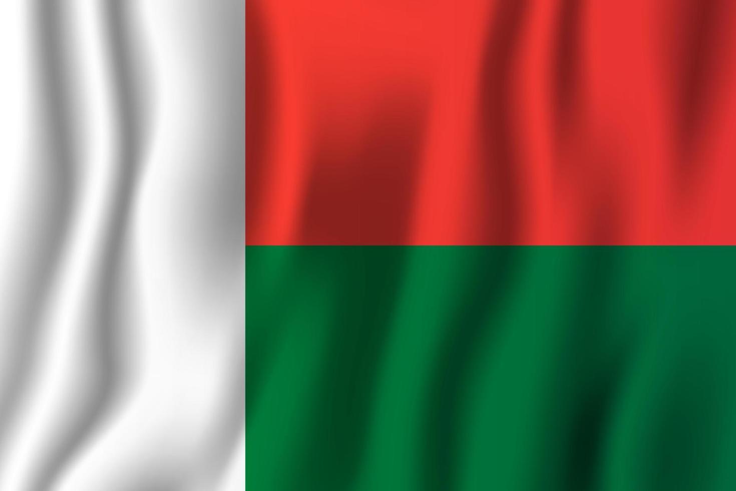 madagascar illustration vectorielle de drapeau ondulant réaliste. symbole d'arrière-plan du pays national. le jour de l'indépendance vecteur