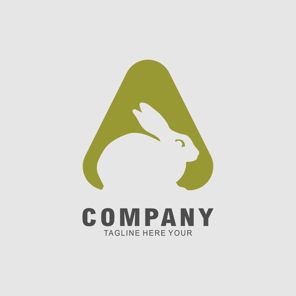 modèle de logo de lapin - vecteur