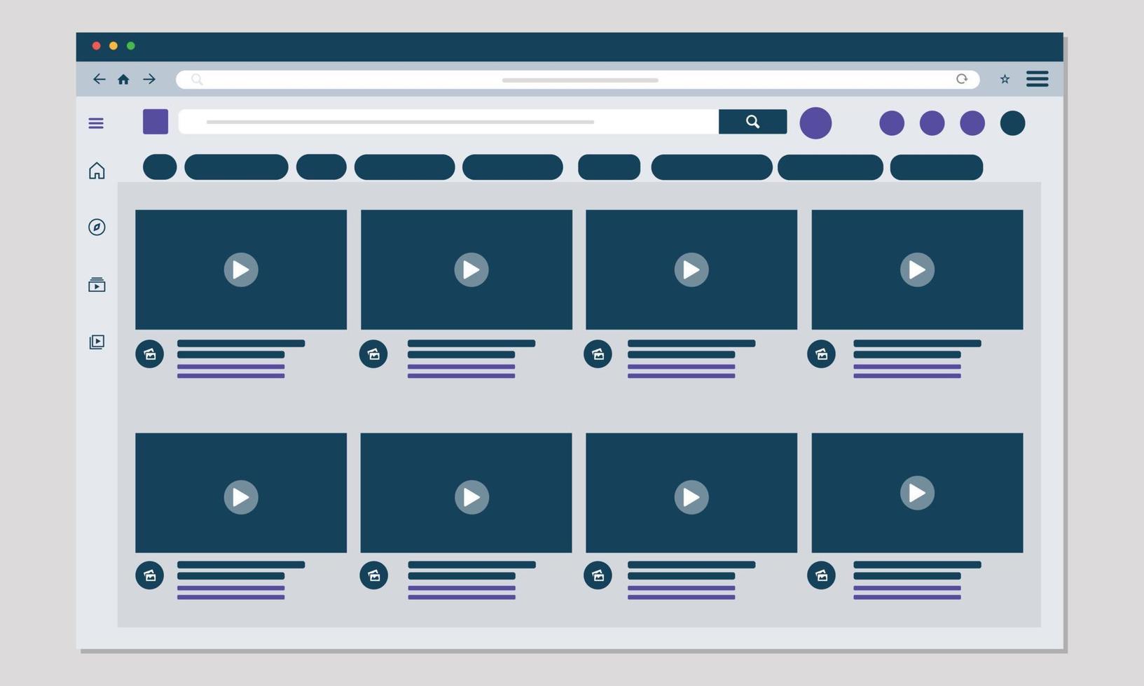 illustrations de conception de concept d'interface utilisateur plat social moderne. vecteur