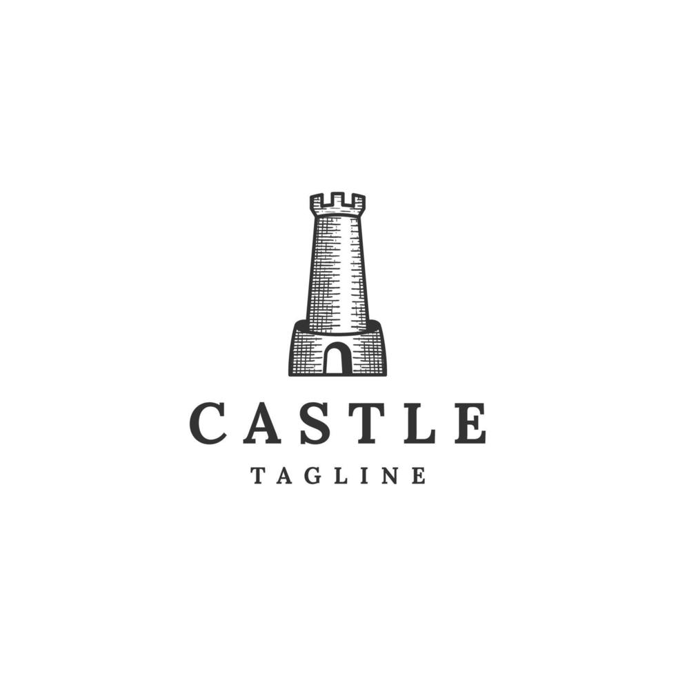 modèle de conception d'icône de logo de château vecteur plat