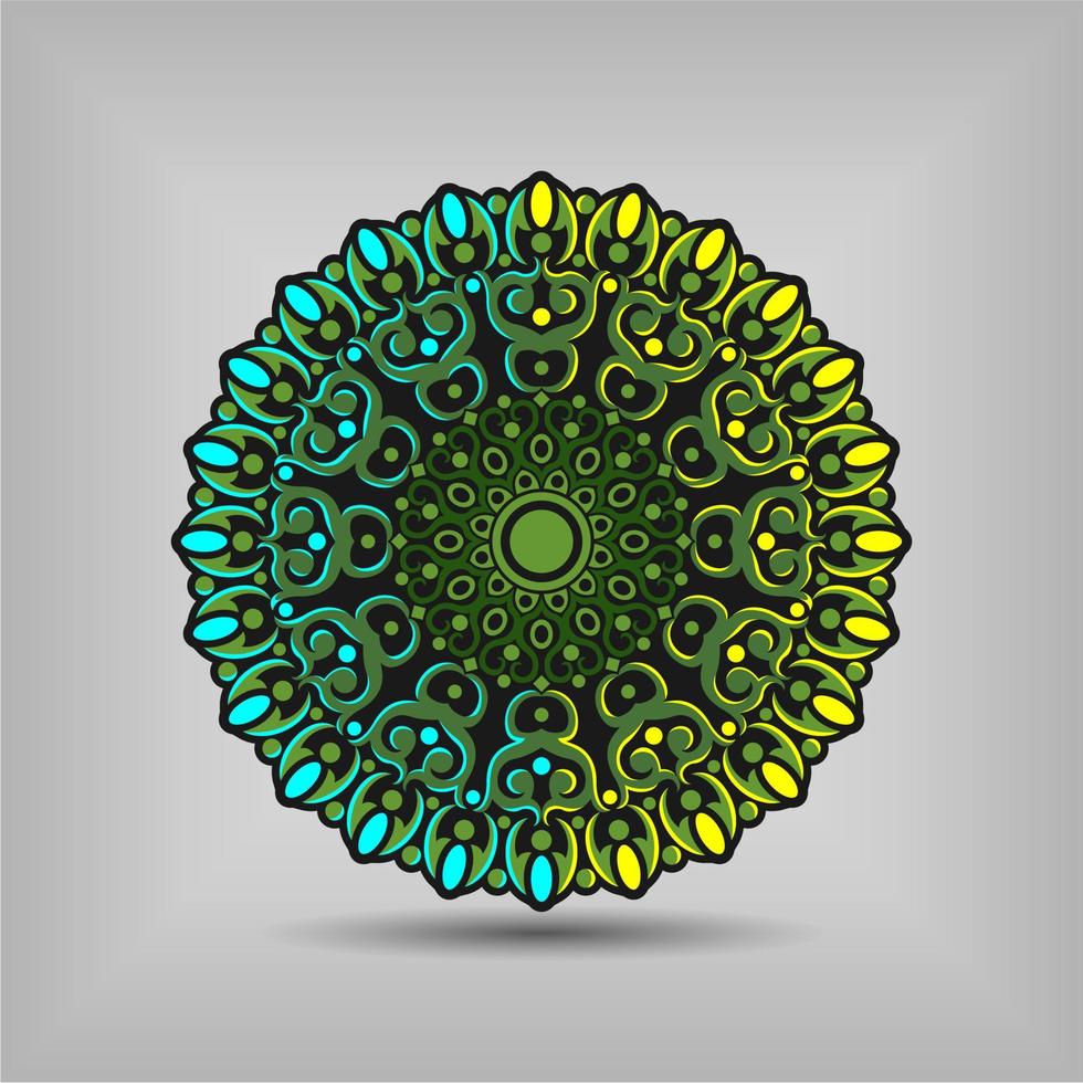 conception de vecteur d'art de mandala moderne avec un beau mélange de couleurs vecteur gratuit