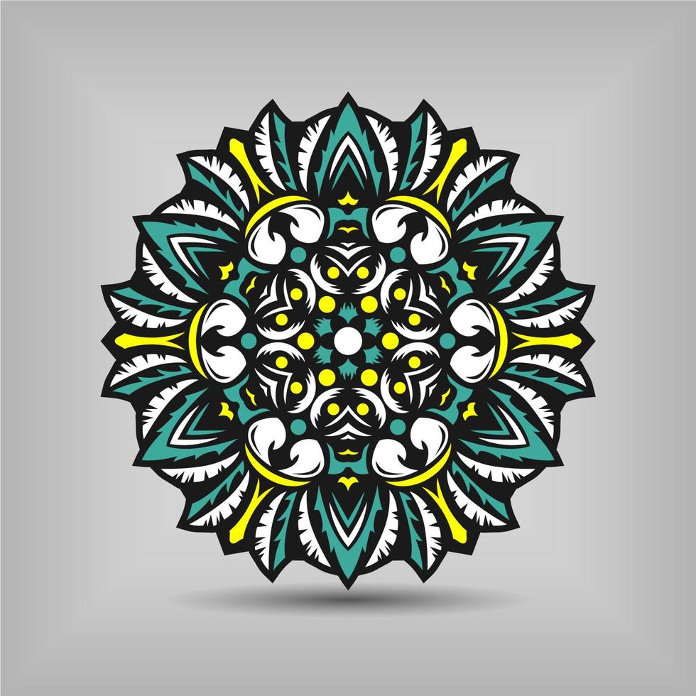 conception de vecteur d'art de mandala premium avec un beau mélange de couleurs vecteur gratuit