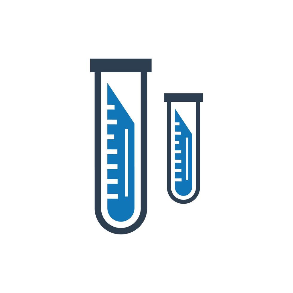 icône d'analyse clinique, icône de béchers de chimie, icône de tube vecteur