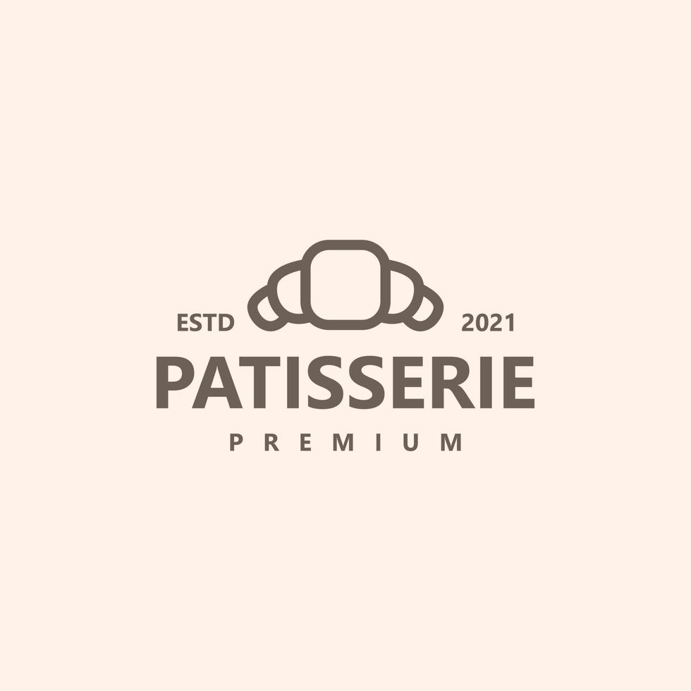 pâtisserie boulangerie icône signe symbole hipster vintage logo vecteur