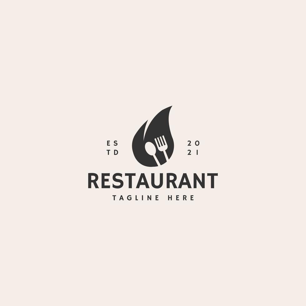 restaurant icône signe symbole hipster vintage logo design vecteur