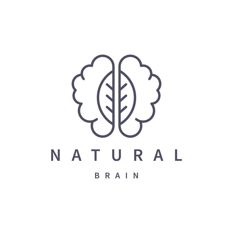 naturel cerveau icône signe symbole hipster vintage logo vecteur