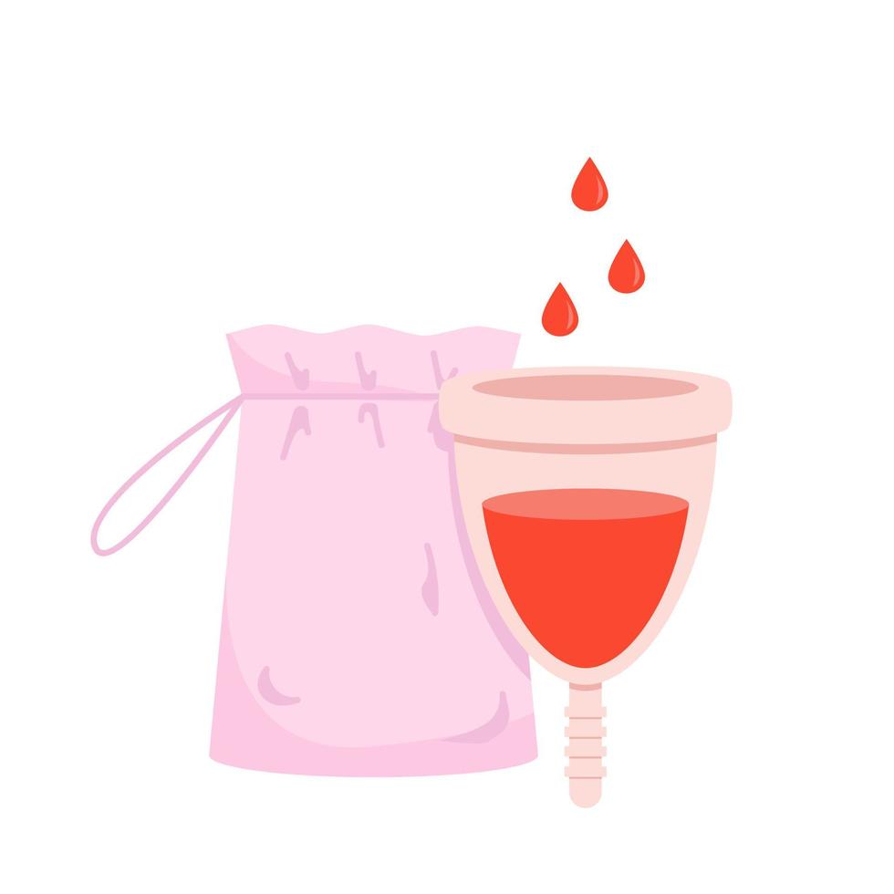 coupe menstruelle et équipement de menstruation réutilisable vecteur