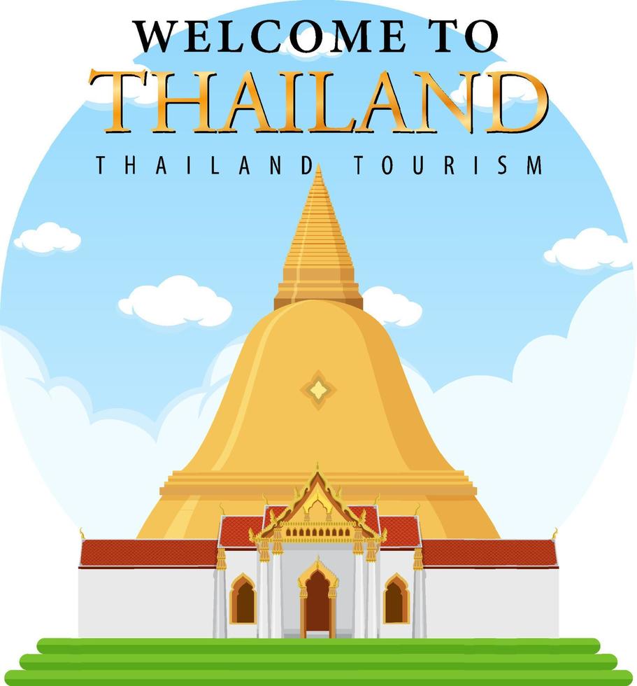 voyage thaïlande attraction et paysage temple icône vecteur