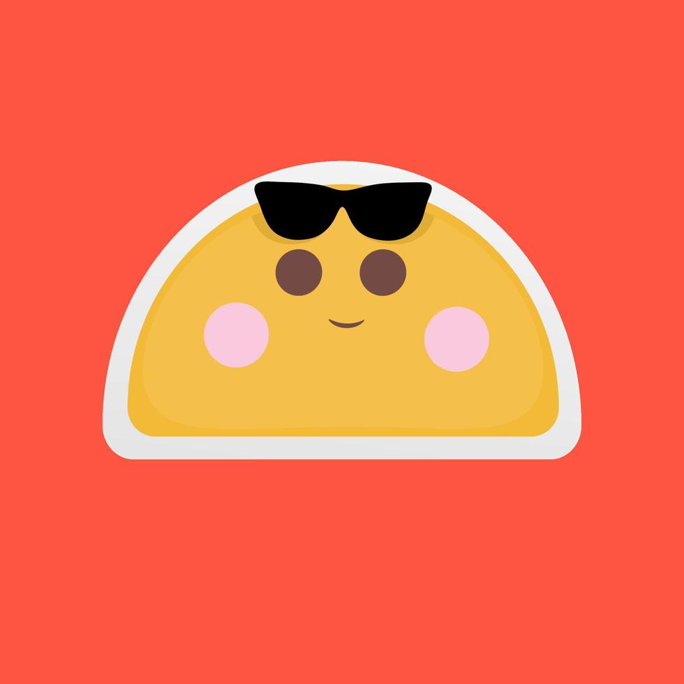 illustration emoji icône portant des lunettes vecteur