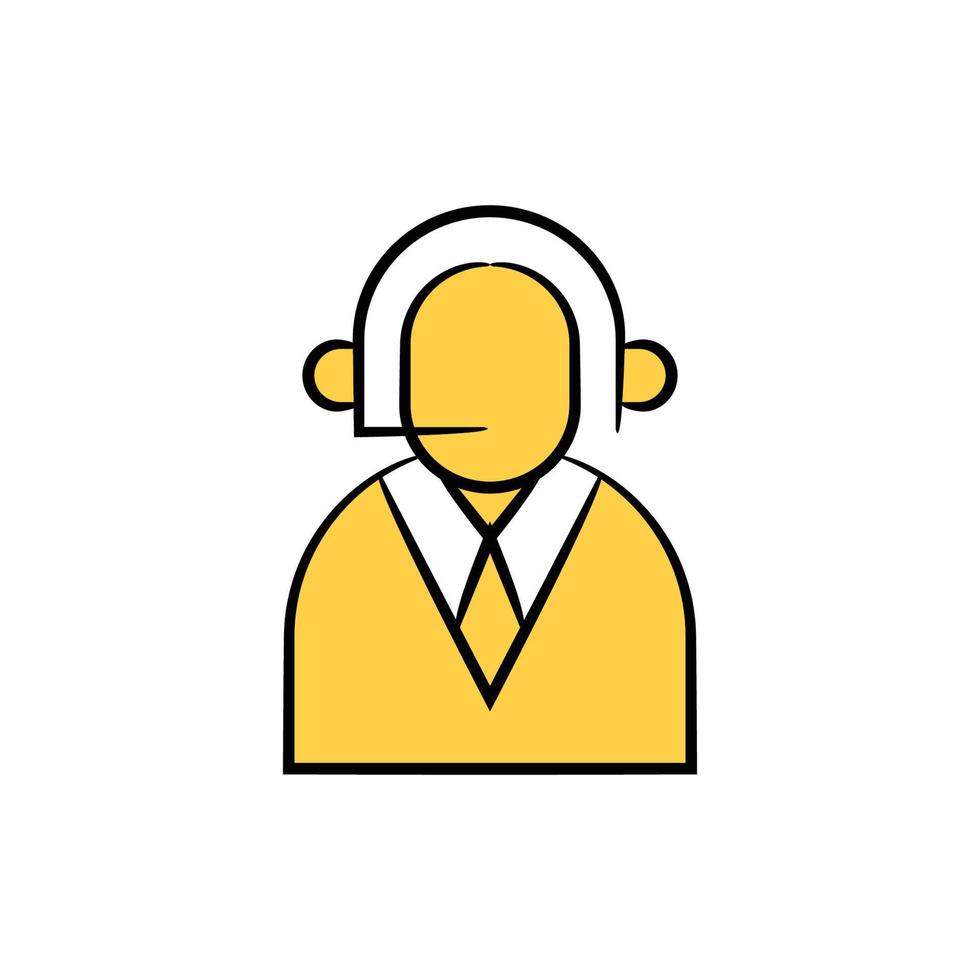 icône de service de centre d'appel illustration de thème jaune vecteur