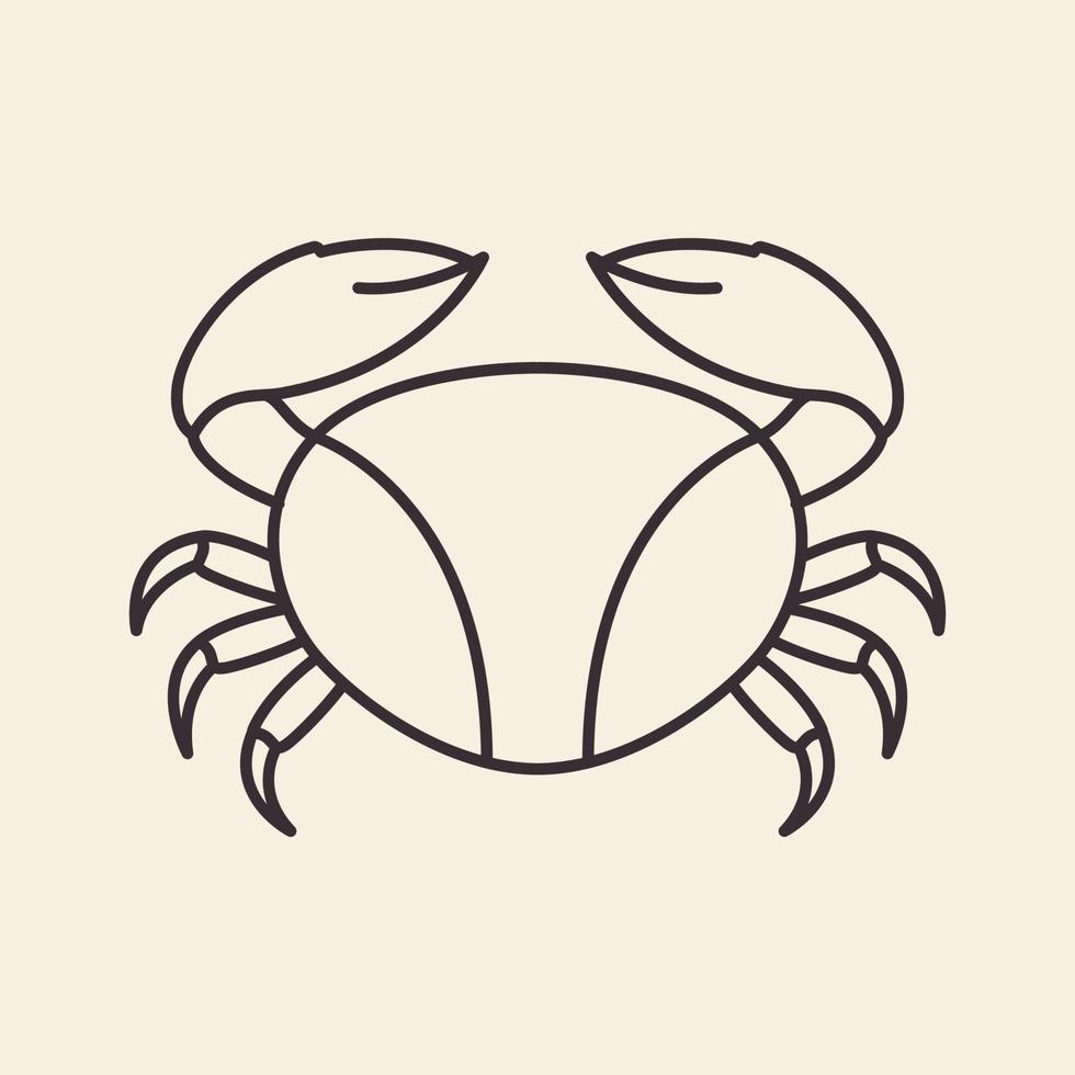 création de petit logo de crabe hipster, illustration d'icône de symbole graphique vectoriel idée créative