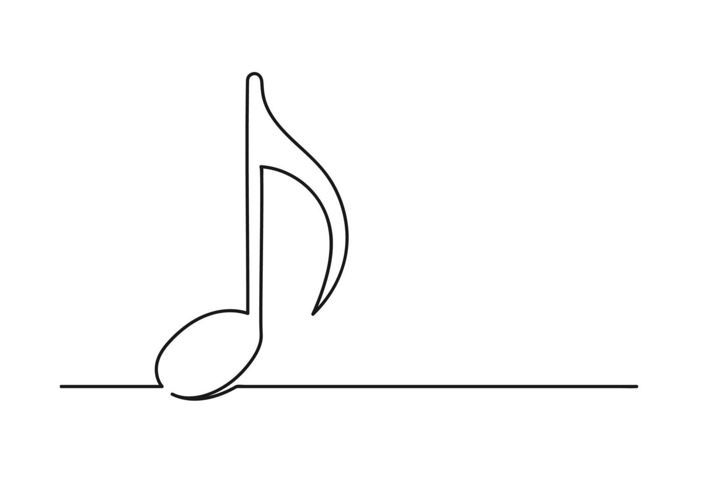 dessin continu d'une ligne d'une note de musique vecteur