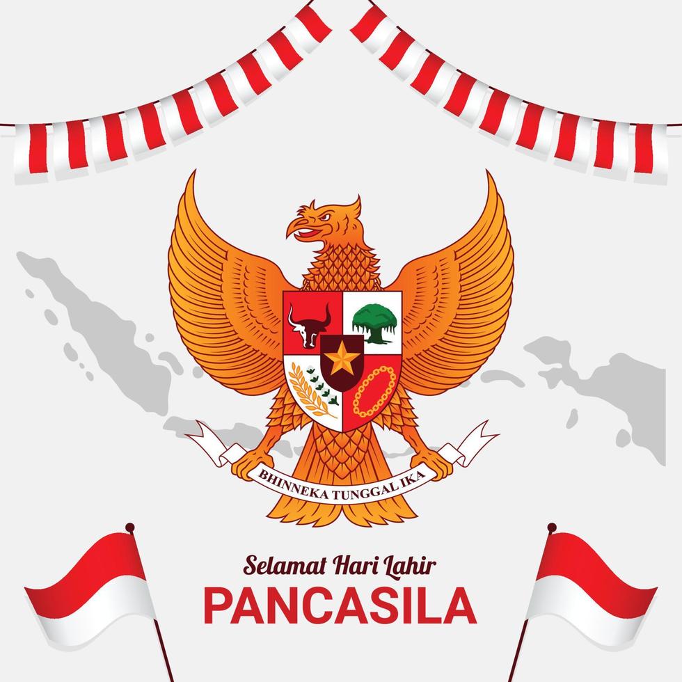 emblème national le jour de la pancasila vecteur