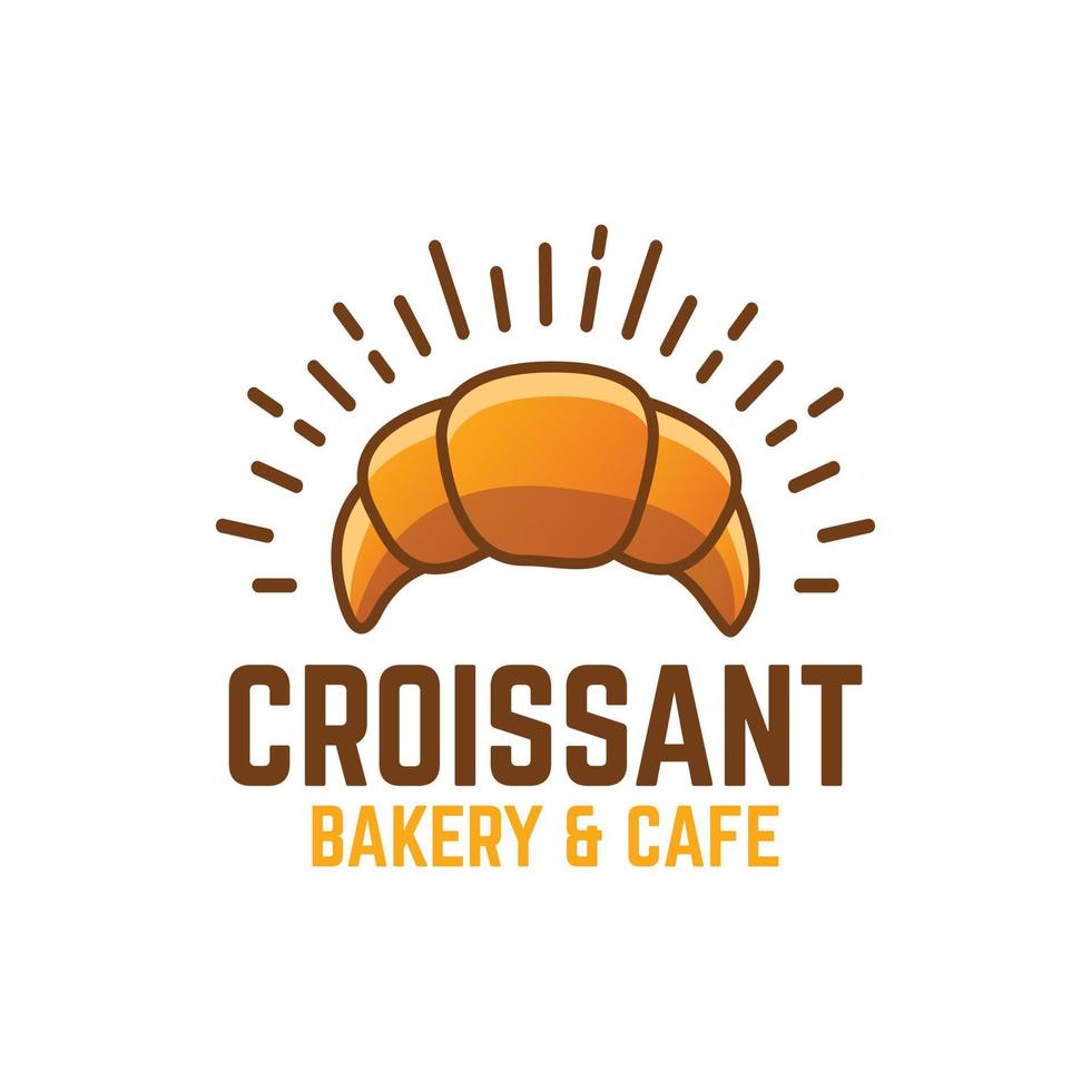 logo de conception de vecteur de boulangerie croissant