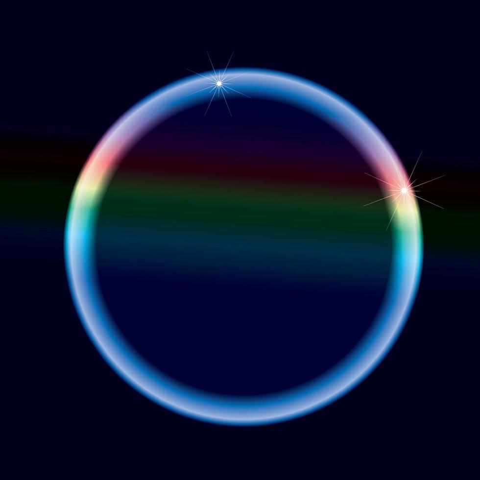 ensemble de cercles de néon arc-en-ciel lumineux avec effets transparents, cadres ronds brillants vectoriels pour votre conception vecteur