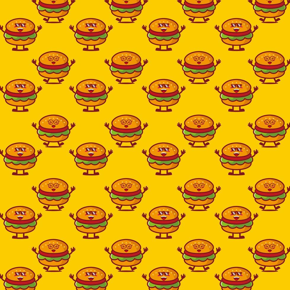 mignon souriant drôle burger set collection.vector dessin animé plat visage personnage mascotte illustration .isolé sur fond blanc vecteur