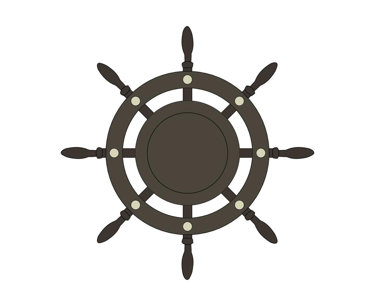 logo de gouvernail de navire vecteur