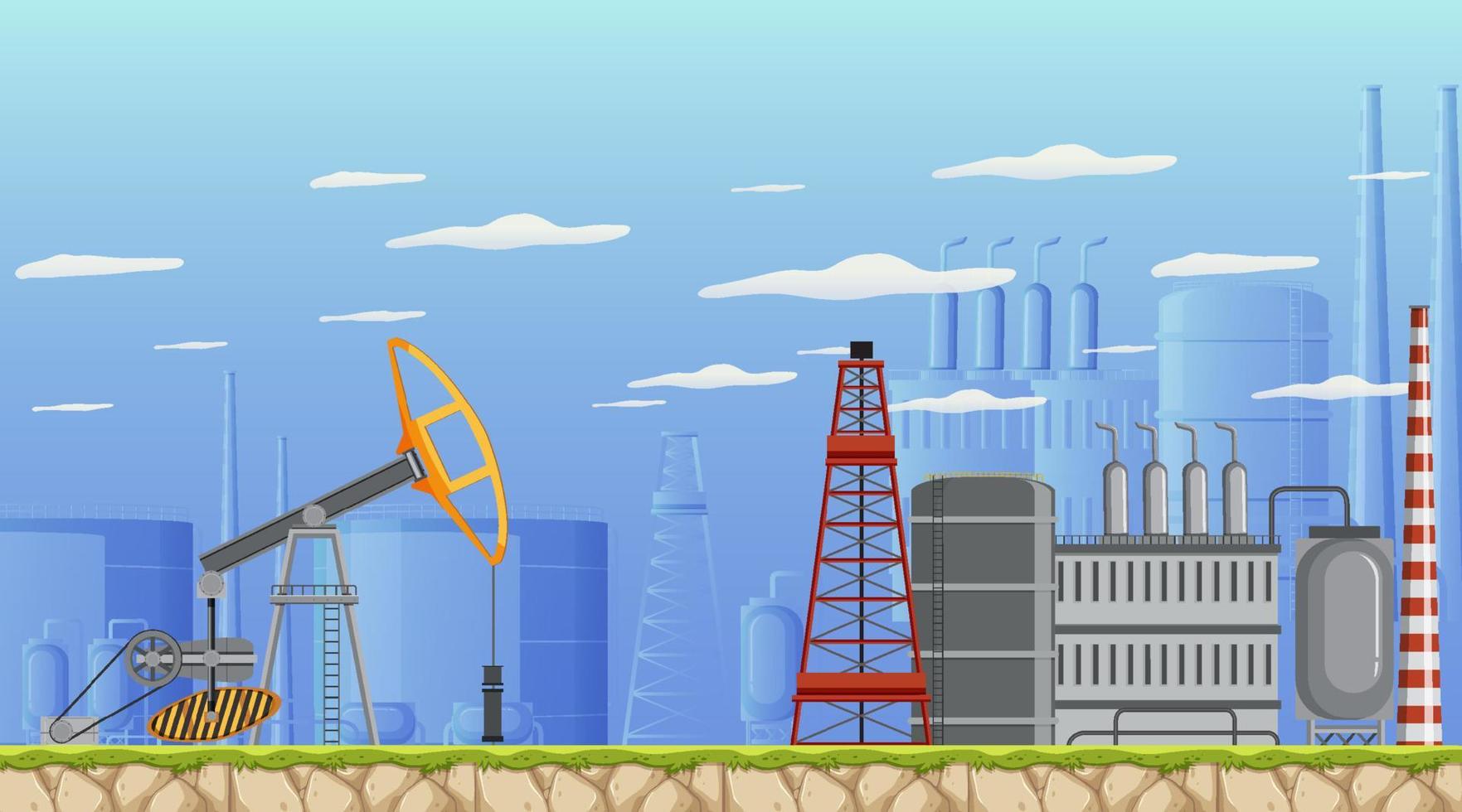 concept de scène de l'industrie pétrolière vecteur