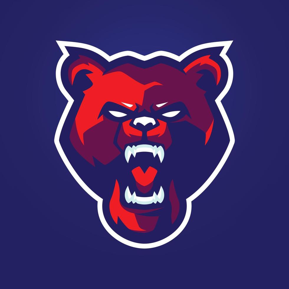 modèles de logo de mascotte d'ours vecteur