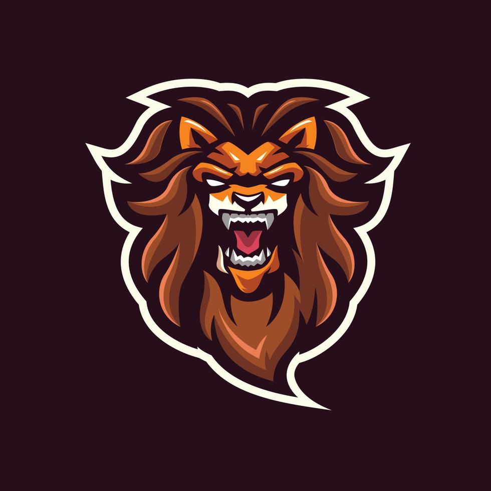 modèles de logo de mascotte de lion vecteur