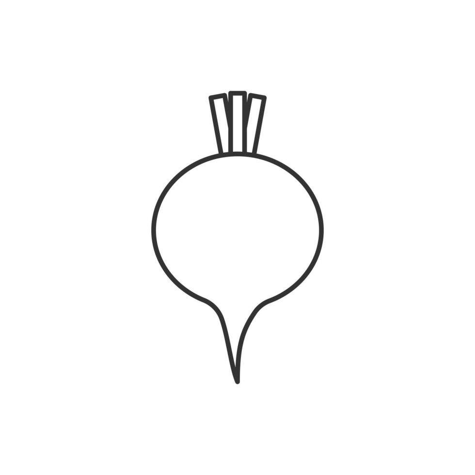 icône de contour de l'illustration vectorielle de betterave vecteur