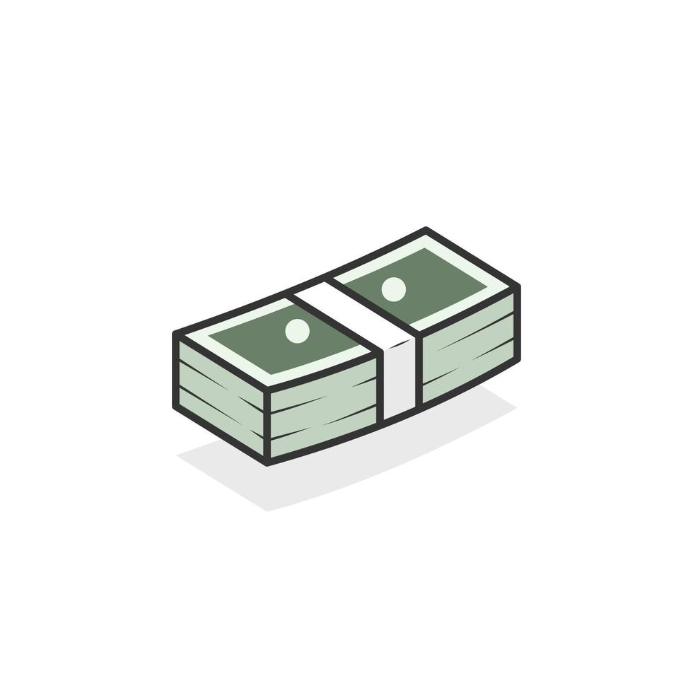 icône de dessin animé de paquets d'argent flottants vecteur