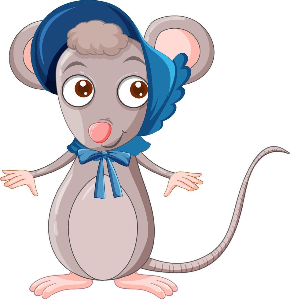 petite souris au visage heureux vecteur