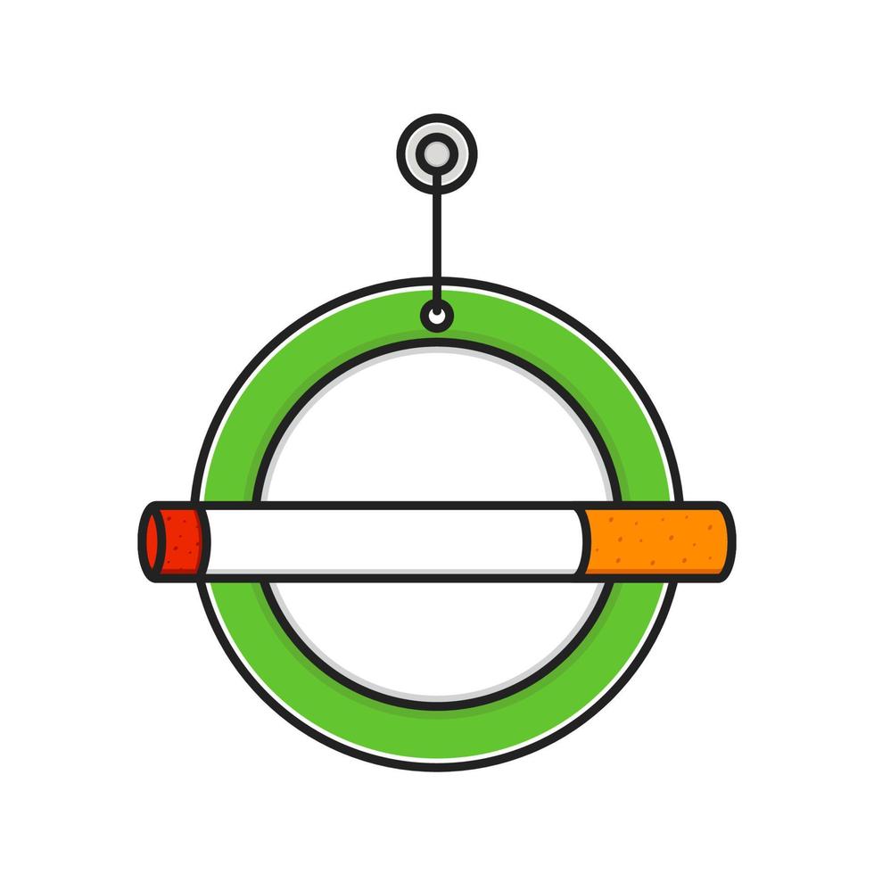 signe de zone fumeurs avec cigarette vecteur