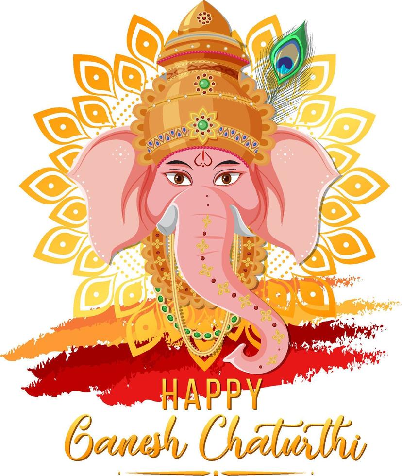 affiche de ganesh chaturthi heureux vecteur