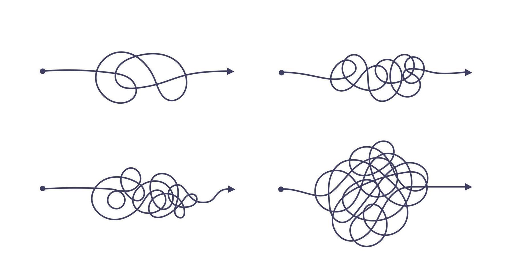 manière simple et complexe du début à la fin de l'ensemble d'illustrations vectorielles. vecteur