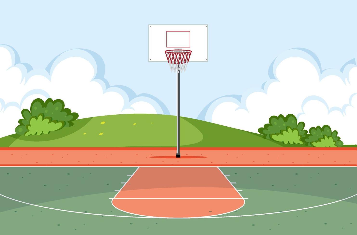 scène de terrain de basket vide vecteur