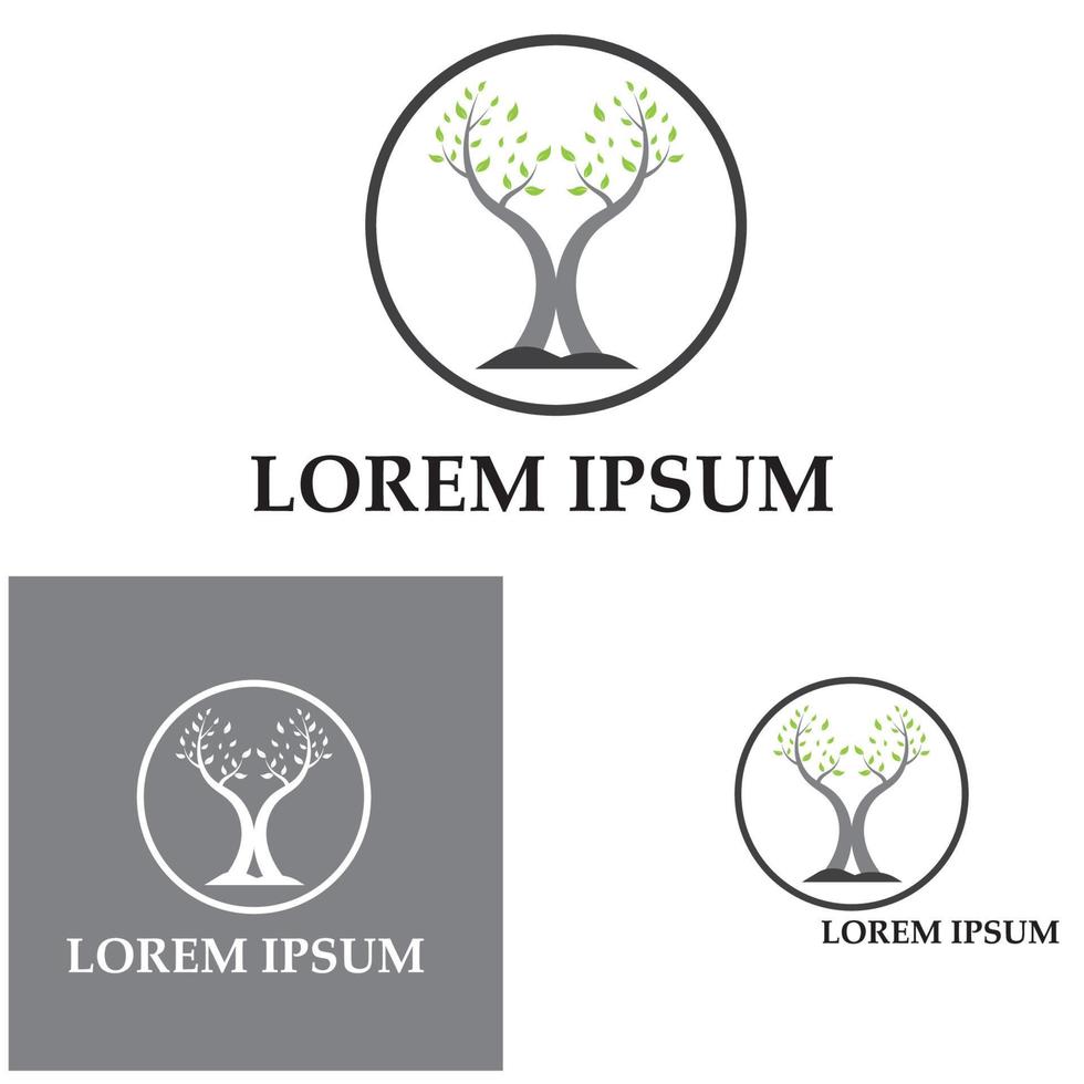 modèle de conception de logo nature arbre et bois de cerf vecteur