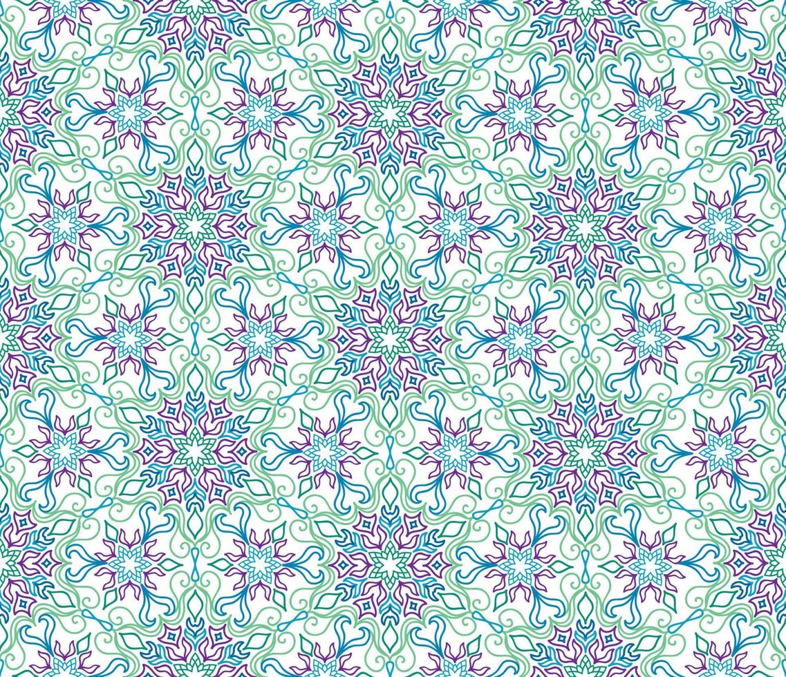 motif fractal abstrait sans soudure. ornement de ligne arabe avec des formes de mandala floral étoile. vecteur